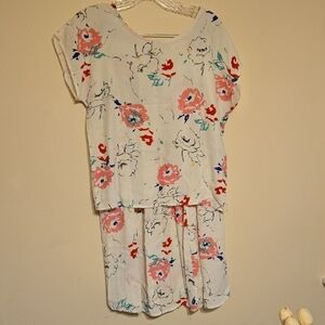 Jonathan Martin Floral Skirt Set - White and Red Sz S P2P 19